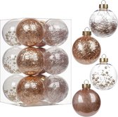 8 cm, 12 stuks kerstballen, transparant, acryl, kerstboomversiering, kerstboomballen voor kerstboom/woondecoratie, Nieuwjaar, feestdecoratie