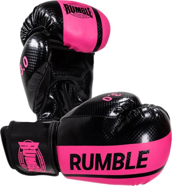 Bokshandschoenen Rumble Ready 3.0 PU Zwart/Roze 12 Oz | bol