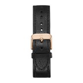 20mm Universele Italian leather Strap Black/goud Zwart - Quick Release - Past op Alle Merken met 20mm Aanzetmaat