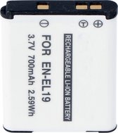 AccuCell-batterij geschikt voor EN-EL19, COOLPIX S2500, S3100, S4100