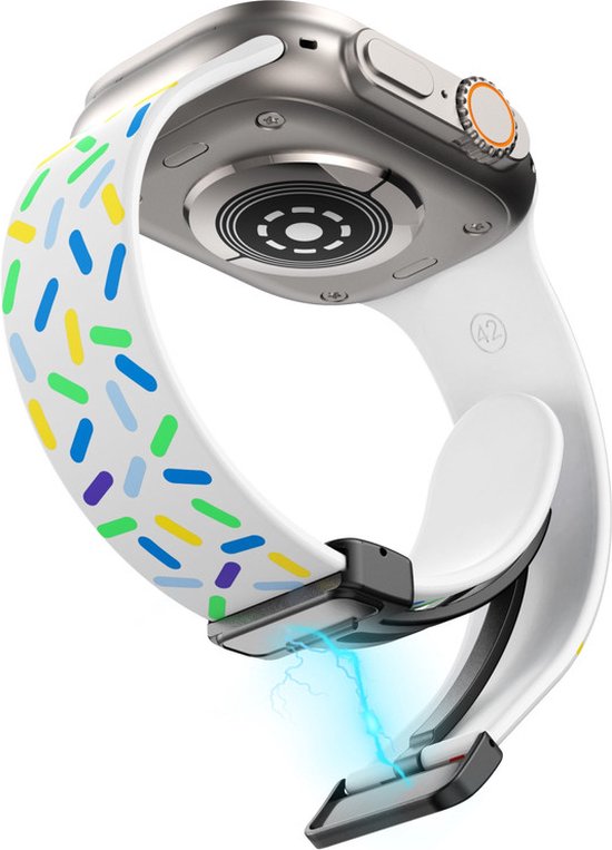 Bracelet en Siliconen - adapté pour Apple Watch Series 1/2/3/4/5/6/7/8/SE avec boîtier de taille 38/40/41 mm - blanc