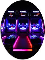 Dibond Ovaal - Ballengooien Spel in Arcade Hal - 30x40 cm Foto op Ovaal (Met Ophangsysteem)