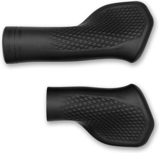 ACID Grips Travel Comfort Gripshift - Fietshandgrepen - Handvatten met anti-slipstructuur - Draaischakelaars voor Nexus en Nuvinci - Ergonomische fietshandvatten - Geschikt voor lange fietstochten - Zwart - Large