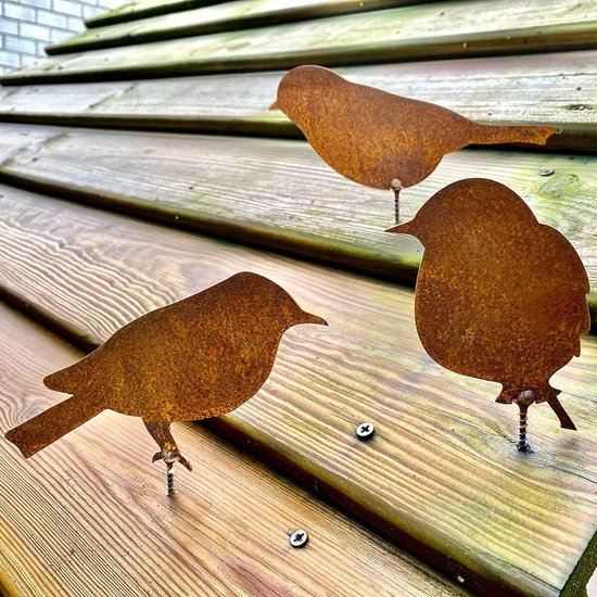 Décoration de jardin extérieur oiseau rouille, décoration d'automne,  outdoor