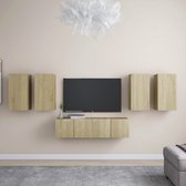 The Living Store Televisiemeubelset - Sonoma Eiken - 4x 30.5x30x60cm - 2x 60x30x30cm