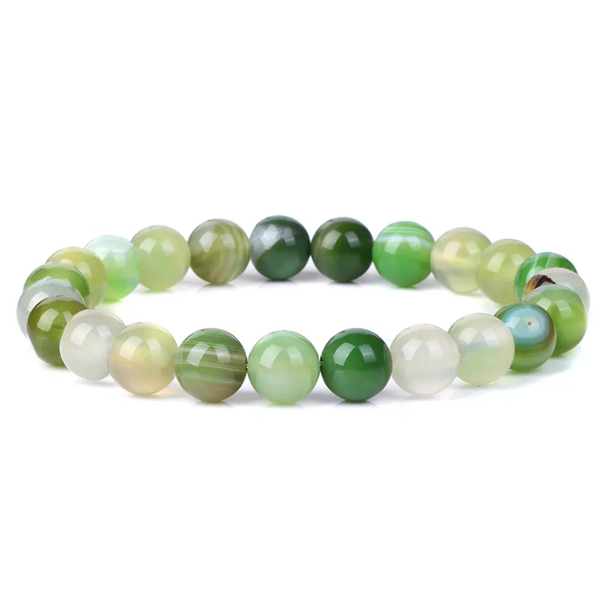 Bixorp Gems Lichtgroene Botswana Agaat Edelstenen Armband 6mm - Edelsteen Kralenarmband - Spiritueel Cadeau - 18cm
