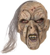 Halloween Latex Verkleedmasker Horror Heks met Haar