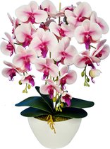Damich - Kunst Orchidee in Bloempot - Voor binnen - Hoogte ca. 60cm - Roze