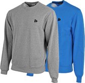 2 Pack Donnay - Fleece sweater ronde hals - Dean - Heren - Maat XXL - Silver-marl&True blue (538)