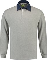 L&S Rugby Shirt voor heren in de kleur Grey Heather maat M