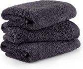 uperwuschel Handdoekenset, 100% katoen, donkergrijs, 3 handdoeken 50 x 100 cm