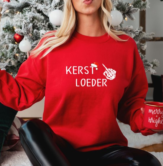 Foute kersttrui- Kerst Loeder. Kleur rood- Maat 3XL