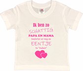 Shirt Aankondiging zwangerschap Ik ben zo schattig papa en mama besloten er nog zo eentje te "maken" | korte mouw | wit/roze | maat 98/104 zwangerschap aankondiging bekendmaking