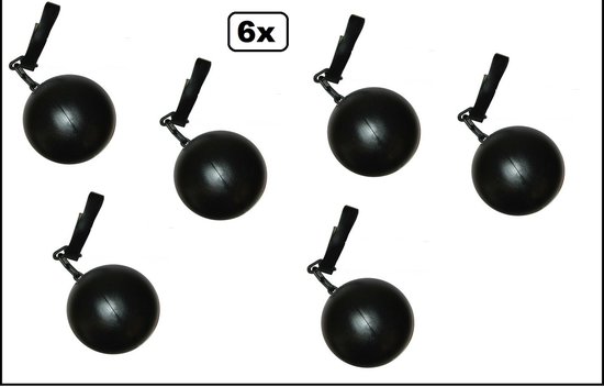 6x Boeven bol met ketting - Halloween thema feest party festival fun feest boef Horror
