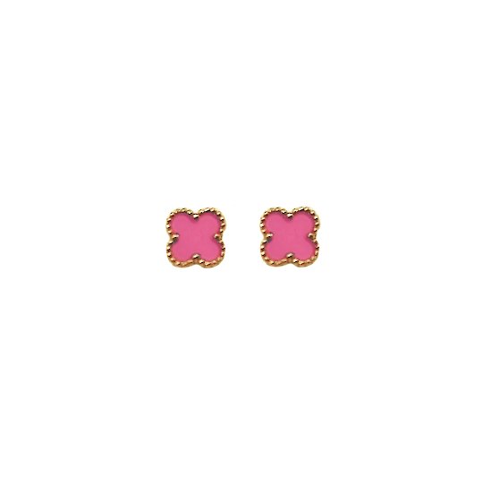 Boucles d'oreilles Clover - Rose/ Or | Acier inoxydable | Mode Favorite