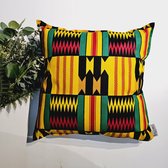 Cushion cover 40x40cm | Decorative Pillowcase | Bohemian Style Geometric 'Kente' Inspired Print Home Decor Throw Pillow Cotton Ethnic Cushion Cover