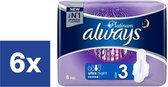 Serviettes hygiéniques Always Platinum Ultra Night avec Ailes - 6 x 6 pièces