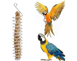Voedselstokhouder, 2 stuks roestvrijstalen papegaaienvoeder vogelaccessoires fruit- en groentehouder voerbak intelligentie speelgoed geschikt voor verschillende kippen, papegaaien en grote vogels