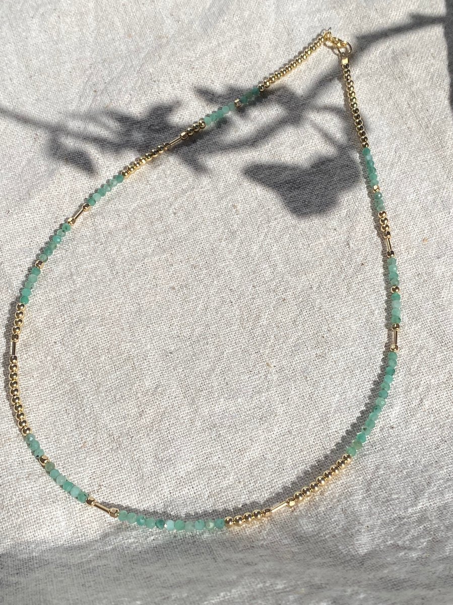 Pat’s Jewels Ketting - Ketting Dames - Kralenketting - Edelsteen - Goud - Groen