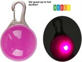 Led Lampje voor aan halsband - Honden lampje - Hond zichtbaar in donker - LED- Lampje - Halsbandverlichting - Roze - van Heble®
