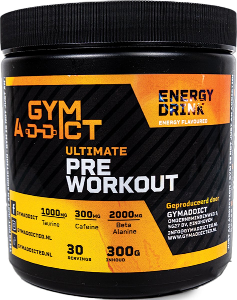 Pre Workout - Energy Drink - Energiedrank - Cafeine - Creatine - Fitness - Nutrition - Gym - Healthy - Gezond - Sport Supplementen