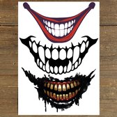 GetGlitterBaby® - Monden Tattoo Halloween / Decoratie Versiering / Carnaval Schmink Make Up Tattoos / Tijdelijke Tattoo / Nep Tatoeage - Clown / Skull / Joker