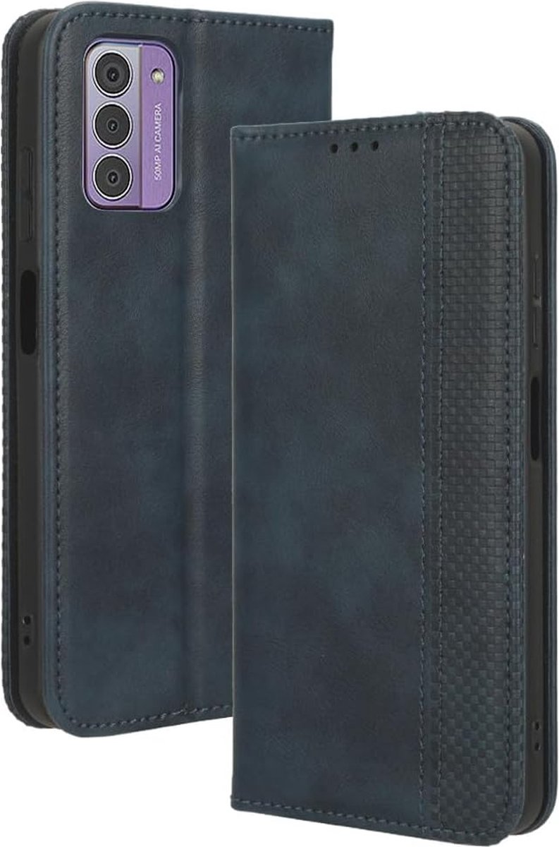 Geschikt voor Nokia G42 5G Magnetische flip lederen hoesje - Blauw