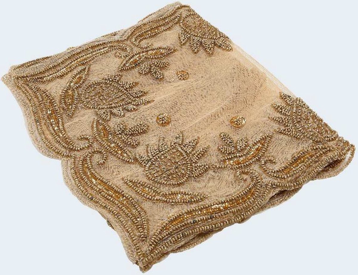 PTMD Tafelkleed Elvive - 300x40x0 cm - Polyester - Goud