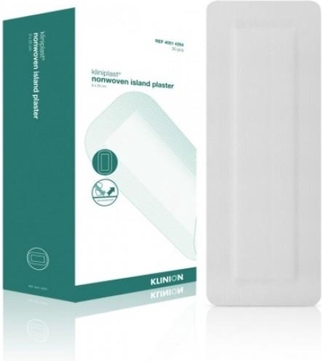 Goedkoopste Kliniplast Island waterdichte eilandpleister 9x25cm Klinion - Wit - Non woven - XL pleister - Waterdicht