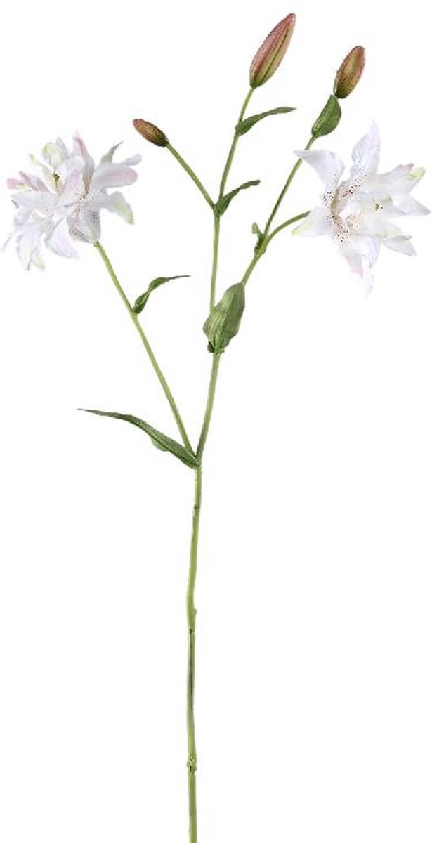 PTMD Kunstbloem Lily - 35x30x90 cm - Kunststof - Wit