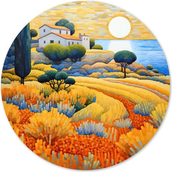 Graphic Message - Cercle Mural - Paysage Vue Mer - Wall Circle Italie