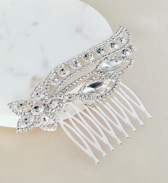 Sierlijke Haarkam Bloem Crystal |Youhomy accessoires haarsieraden- Hair  jewelry 11,5x... | bol