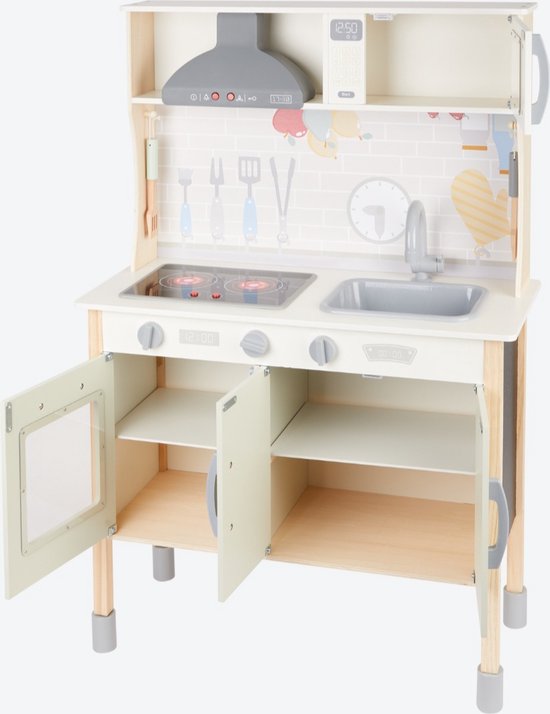 Kinderkeuken - Mini Matters - houten keuken - met licht en geluid - | bol