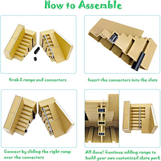 Rampes de touche, Finger Skateboard Jouets cool avec mini-planches à  roulettes pour les doigts, rampes de touche Set Rampe à construire pour