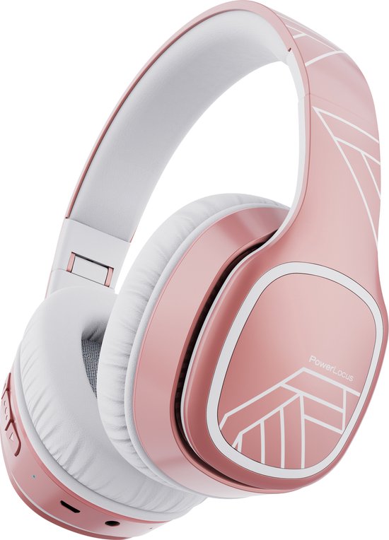 PowerLocus P7 - Draadloze Over-Ear Koptelefoon Inklapbaar - Bluetooth Hoofdtelefoon - Met microfoon – Headphone – Incl. Carry Case - Rose Gold