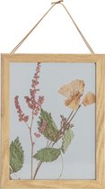 BePureHome Cadre photo Pot-pourri Fleurs avec bord en bois 23x18