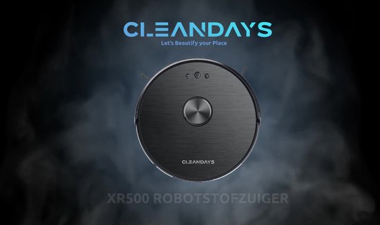 Lidar Robotstofzuiger met Dweilfunctie - Laser Navigatie - Y-mopping dweilrobot - geschikt voor huisdieren - met laadstation - CleanDays XR-500