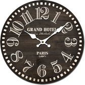 Wandklok landelijk 34 cm " Grand Hotel Paris "