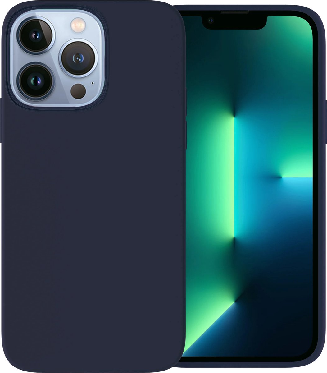 Ceezs telefoonhoesje geschikt voor Apple iPhone 13 Pro hoesje siliconen - backcover - optimale bescherming - donkerblauw