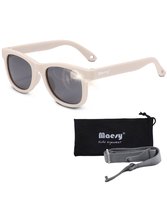 Maesy - lunettes de soleil bébé Indi - 0-2 ans - flexibles pliables - élastique réglable - protection UV400 polarisée - garçons et filles - lunettes de soleil bébé carrées - beige écru