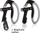 Hand Trainer Réglable - Set de 2 - 10 à 100 KG - Compteur Digital - Hand Gripper Fitness - Forearm Grip Trainer - Zwart