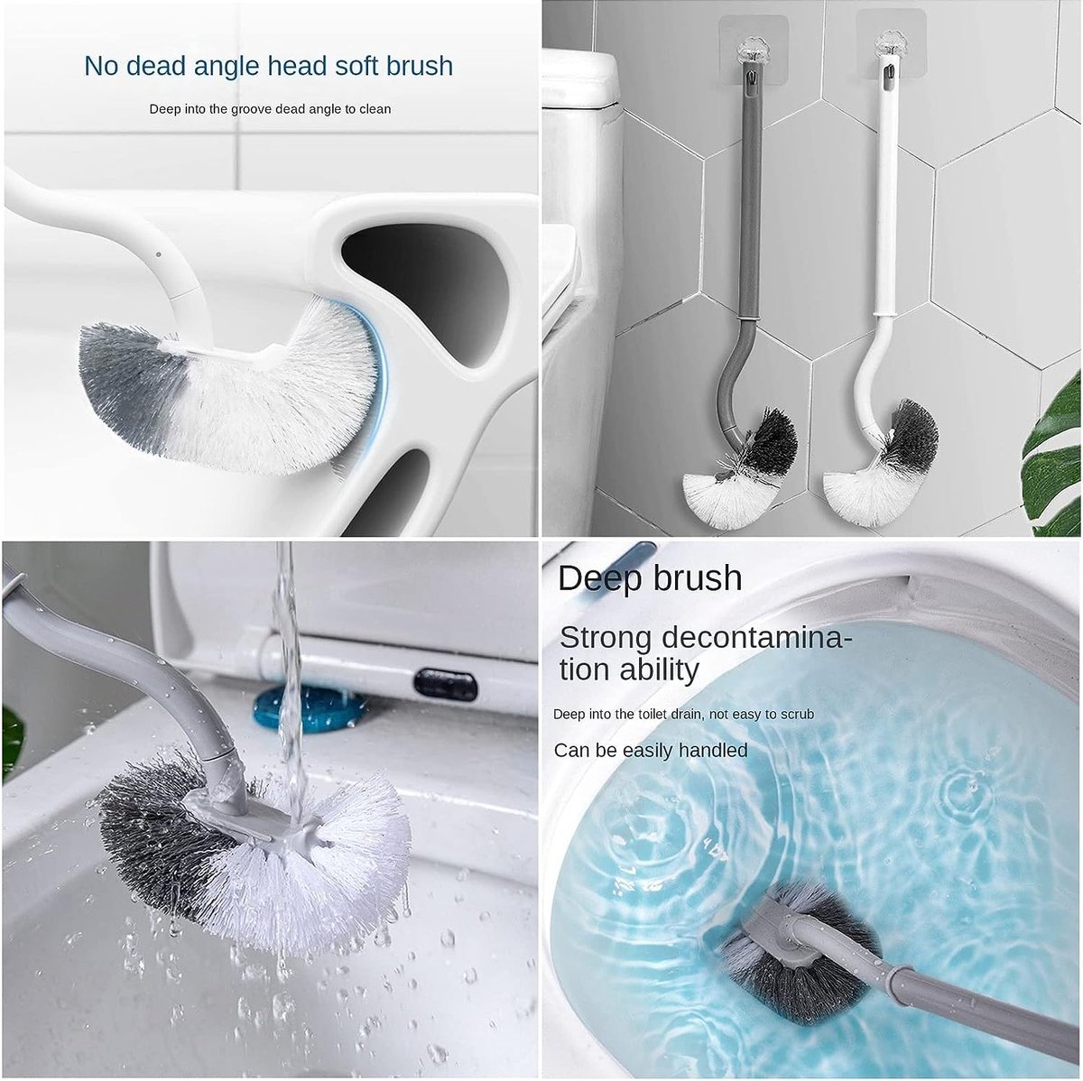 Wc borstel/toiletborstel met standaard/houder rond van wit kunststof bestellen