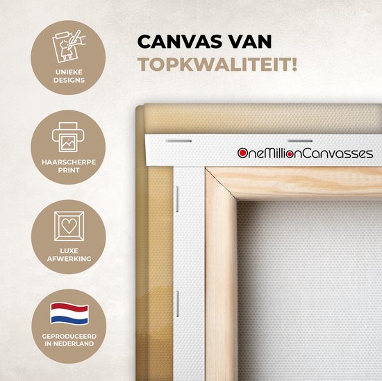 Statue de Bouddha au coucher du soleil 90x120 cm - Tirage photo sur toile (Décoration murale salon / chambre)