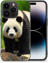 Smartphone Hoesje Geschikt voor iPhone 15 Pro Bumper Hoesje met Zwarte rand Panda