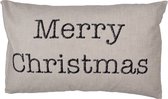 Clayre & Eef Kussenhoes 30x50 cm Beige Bruin Polyester Merry Christmas Sierkussenhoes
