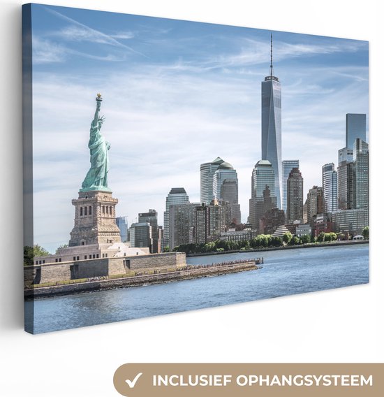 Canvas Schilderij Architectuur - Zwart wit - Stad - Skyline - New York - Wanddecoratie