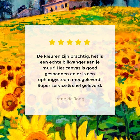 Peinture sur toile - Tournesol - Fleurs - Peinture à l'huile - Nature - Peintures sur toile - 90x90 cm - Toile nature - Décoration murale