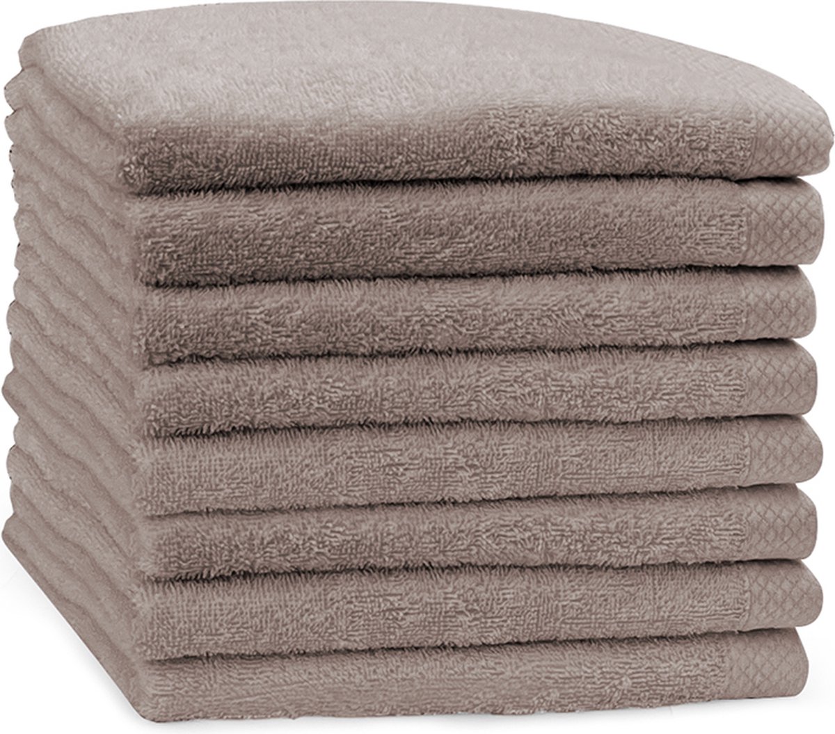 Eleganzzz Handdoeken Set - Set van 8 - Handdoek 50x100cm - 420 gr/m2 - 100% Katoen - taupe