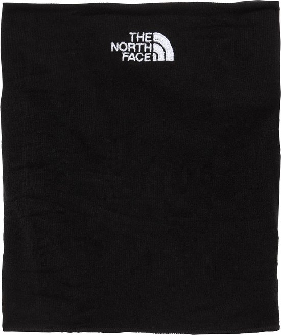 Zwarte nekwarmer van The North Face met wit logo op de voorkant.