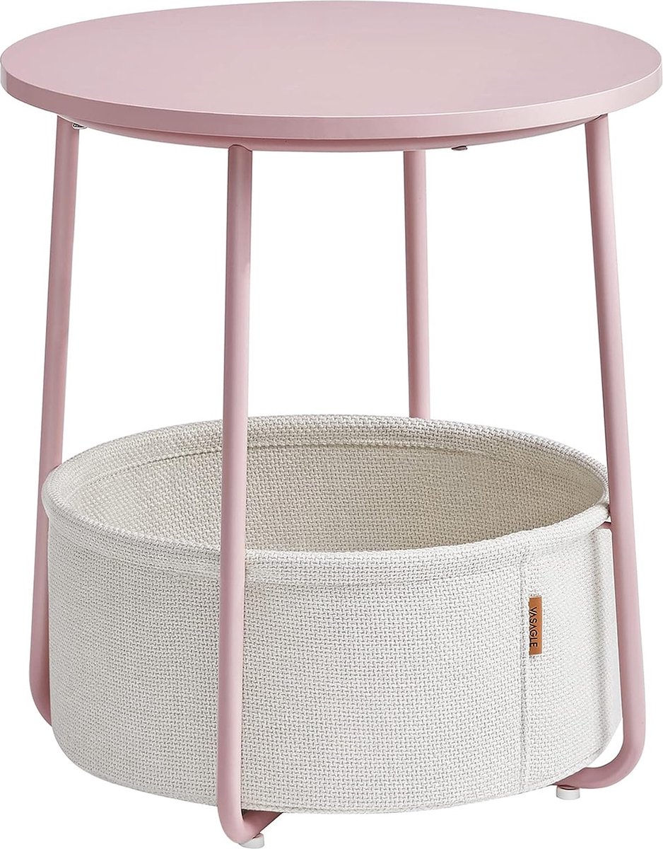 FurnStar Bijzettafel - Ronde tafel - 45×45×51cm - Licht roze